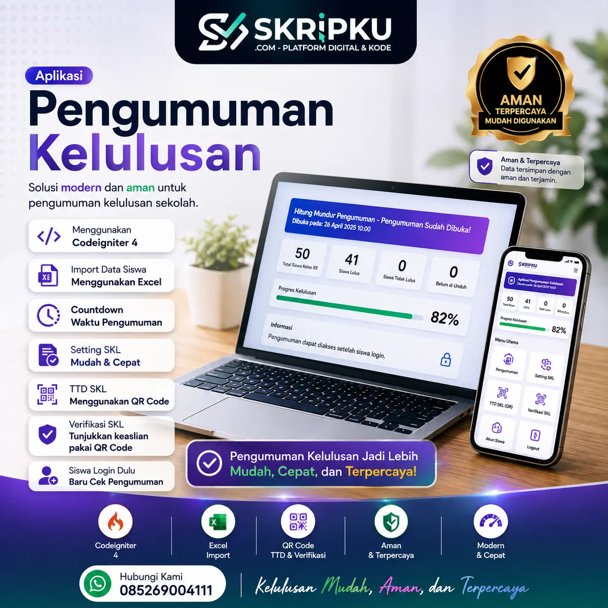 Script Web Sekolah + Kelulusan