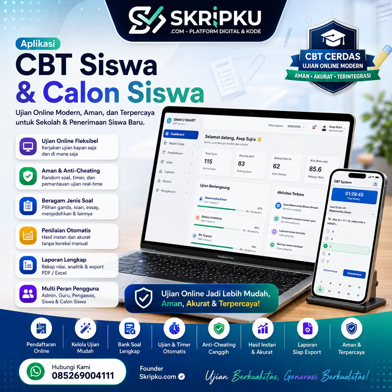 Paket Aplikasi Ujian Online siswa <100 orang